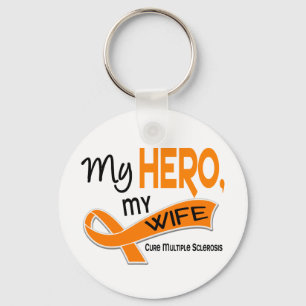 MS Många Sclerosis MY HERO MY WIFE 42 Nyckelring