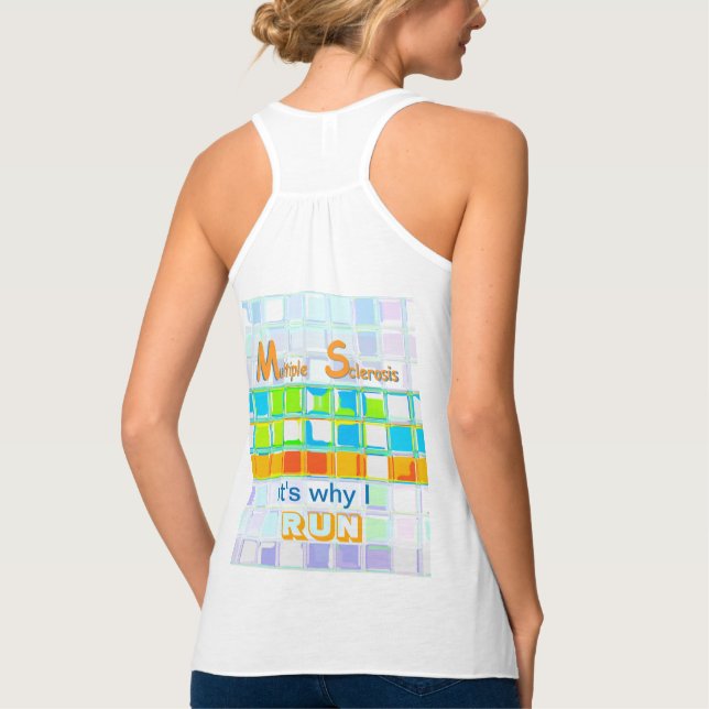 MS-medvetenhet om Shirt ~ Anpassningsbar Team Tshi Linne Med Racerback (Baksida)