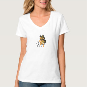 MS-medvetenhet T-shirt – Lint och fjäril hopp symb