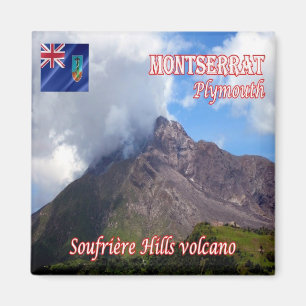 MS - Montserrat - Plymouth - Soufriere Backe Volca Magnet