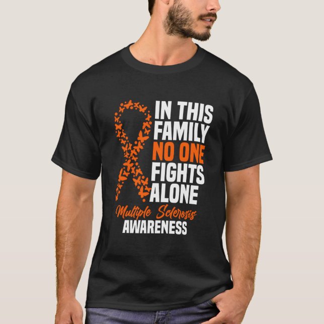 Ms Multiple Sclerosis Awareness Orange Ribbon T Shirt (Framsida)