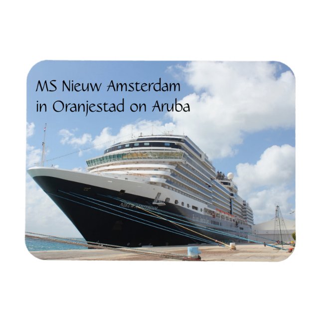 MS Nieuw Amsterdam Cruise Frakt på Aruba Västindie Magnet (Horisontell)