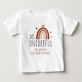 MS Onederful Terracotta Rainbow 1:a födelsedagen T Shirt