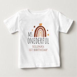 MS Onederful Terracotta Rainbow 1:a födelsedagen T Shirt