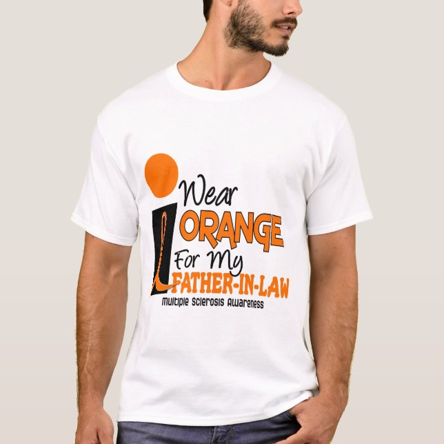 Ms-orange för åtskillig Sclerosis för min svärfar T-shirt (Framsida)