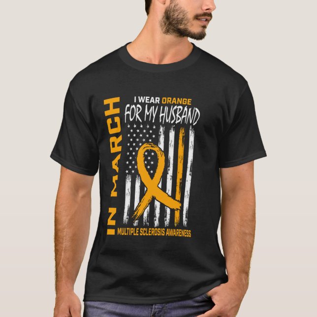MS Orange Make Multiple Sclerosis Awareness Mån T Shirt (Framsida)