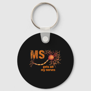 MS På mina nerves Många Sclerosis Awareness M Nyckelring