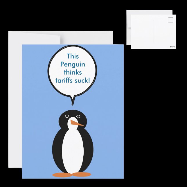 Ms. Penguin säger att tariffer suger Vykort (Skapare uppladdad)