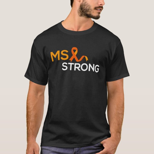 MS STRONG Women Warrior Många Sclerosis Awarene T Shirt (Framsida)