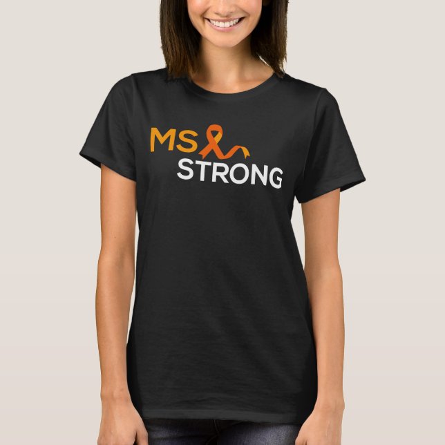 MS STRONG Women Warrior Många Sclerosis Awarene T Shirt (Framsida)