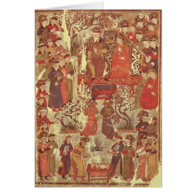 Ms. Supp. Pers.Genghis Khan och hans fru Hälsningskort (Framsidan)