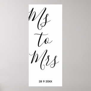 Ms till Mrs bröllopsfest Poster