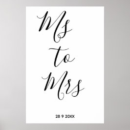 Ms till Mrs bröllopsfest Poster