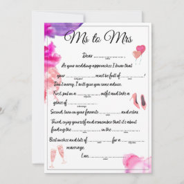 Ms to Mrs Libs white Meddelande