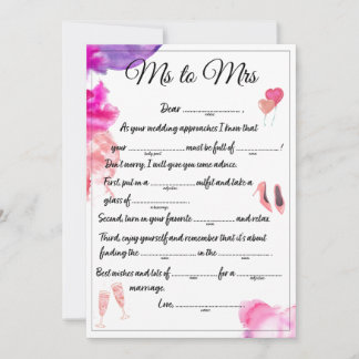 Ms to Mrs Libs white Meddelande