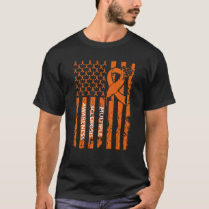MS Warrior Många Sclerosis Awareness Ribbon USA T Shirt
