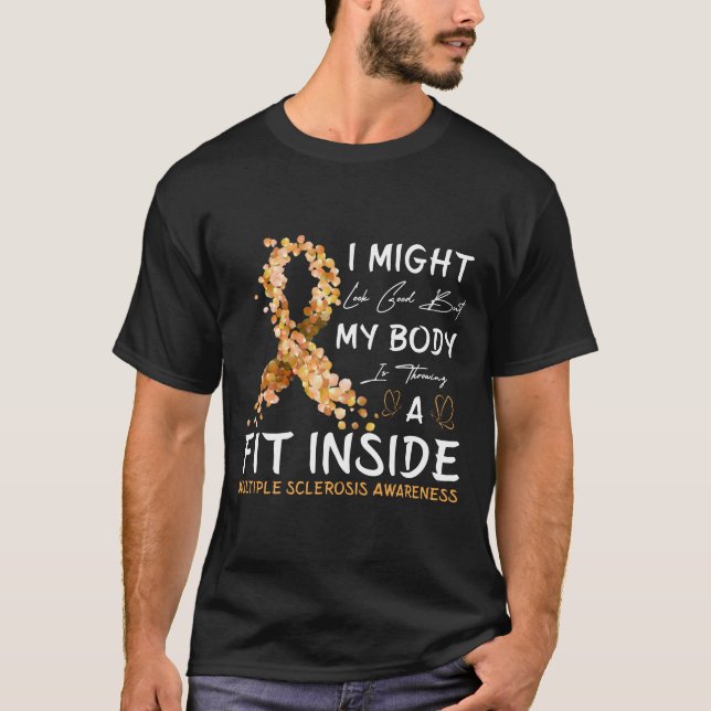 MS Warrior Pride Warrior Cure Många Sclerosis A T Shirt (Framsida)
