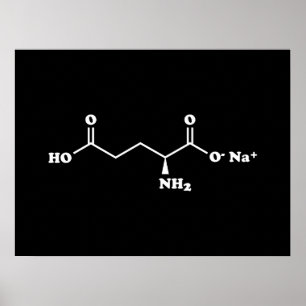 MSG Mononatriumglutamat Molecule Kemisk formel Poster