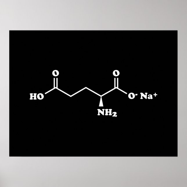 MSG Mononatriumglutamat Molecule Kemisk formel Poster (Framsidan)