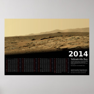 MSL Curiosity at Yellowkniv Bay - 2014 Calendar Poster