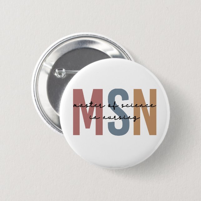 MSN Vetenskapsmästare i Nursing Studenten Knapp (Framsida & baksida)