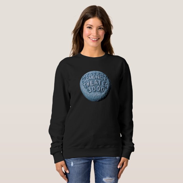 MST3K Måne Sweatshirt (svart) Tee Shirt (Hel framsida)