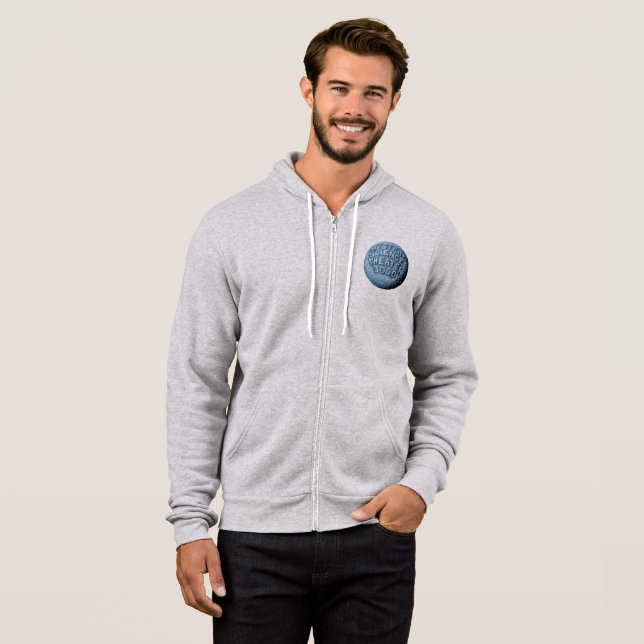MST3K Måne Zip Hoodie (Athletic Heather) Tee Shirt (Hel framsida)