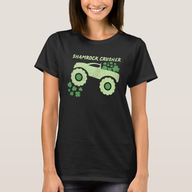 Mster Lastbil Shamrock Crusher T Shirt (Framsida)