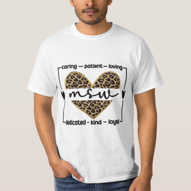 MSW Appreciation Social Worker Graduation Master's T Shirt (Framsida)