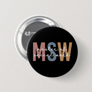 MSW Master of Social Work Retro Studenten Knapp