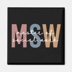 MSW Master of Social Work Retro Studenten Magnet