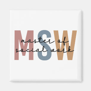 MSW Master of Social Work Retro Studenten Magnet