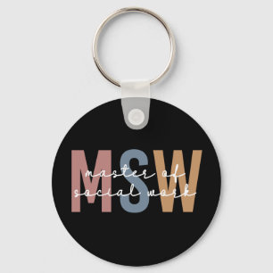 MSW Master of Social Work Retro Studenten Nyckelring