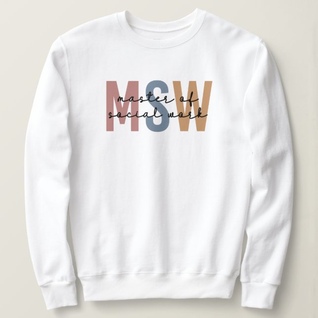 MSW Master of Social Work Retro Studenten T Shirt (Design framsida)