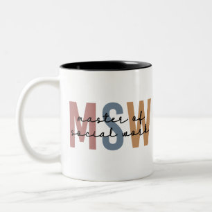 MSW Master of Social Work Retro Studenten Två-Tonad Mugg