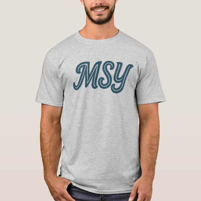 MSY New Orleans Airport Code - Louis Armstrong Int T Shirt (Framsida)