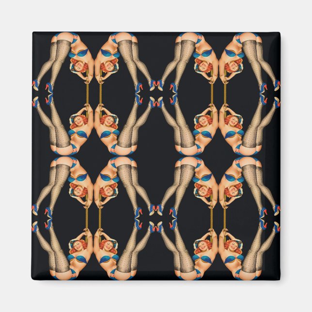 Msymmetri för kaleidoskop mönster flickor magnet (Framsidan)