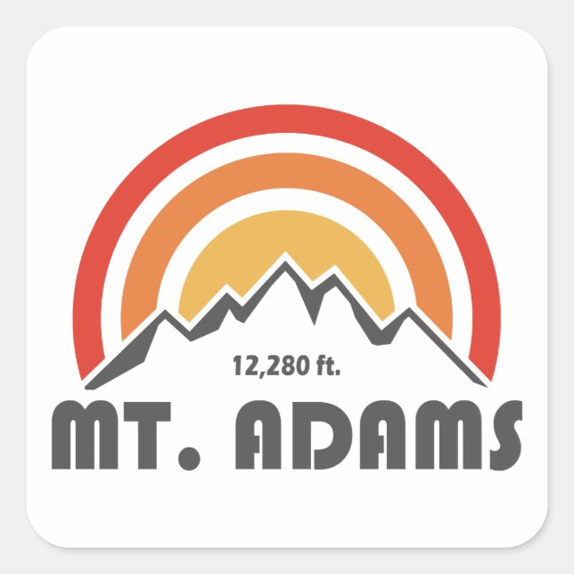 Mt. Adams Fyrkantigt Klistermärke (Framsida)