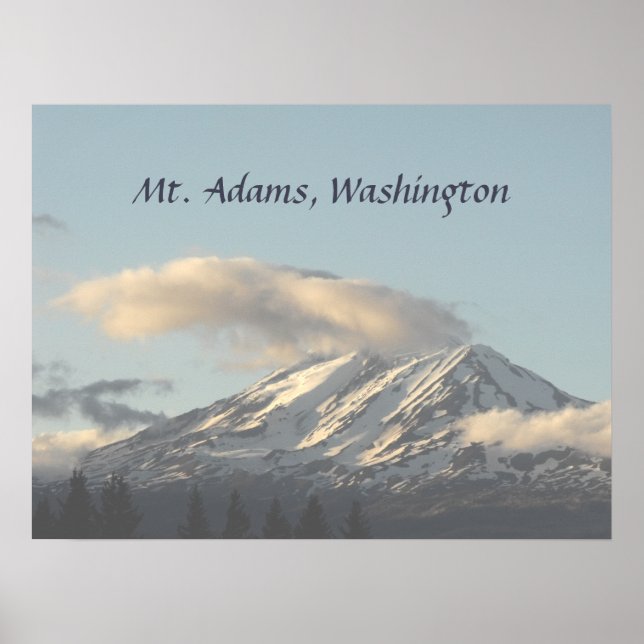 Mt. Adams Washington med Cloud Photo Poster (Framsidan)