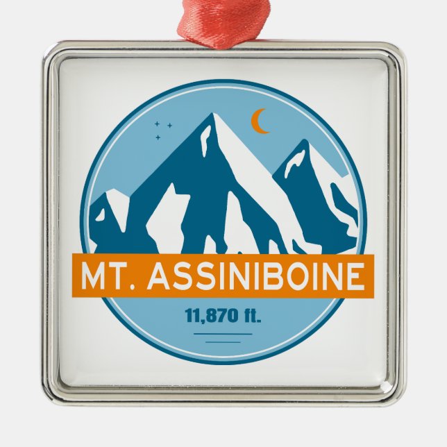 Mt. Assiniboine Stjärnor Måne Julgransprydnad Metall (Framsidan)