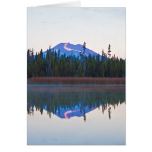 Mt Bachelor från Little Lava Sjö, Oregon Hälsningskort