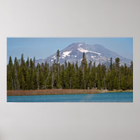 Mt Bachelor från Little Lava Sjö, Oregon
