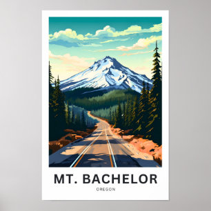 Mt. Bachelor Oregon Travel Print Poster