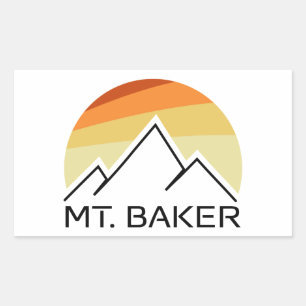 Mt. Baker Retro Rektangulärt Klistermärke