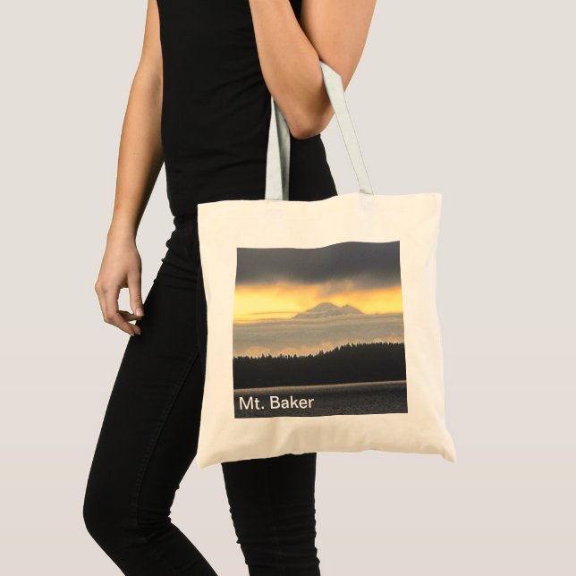 Mt. Baker Volcano Tote Bag Tygkasse (Framsida (produkt))