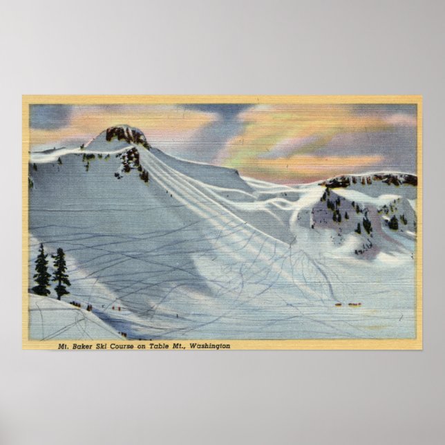 Mt. Baker, Washington - View of Mt. Baker Ski Poster (Framsidan)
