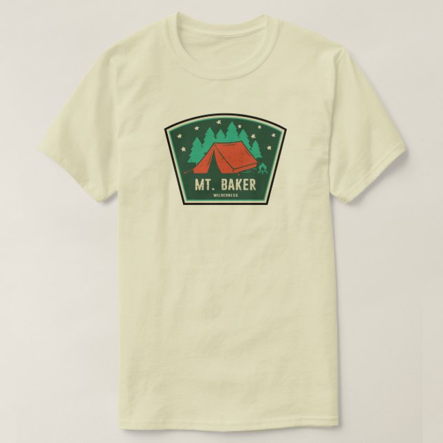 Mt. Baker Wilderness Washington Camping T Shirt (Design framsida)