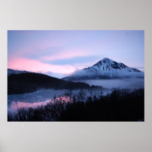 Mt. Barometer & Lake Louise, Kodiak, Alaska Poster