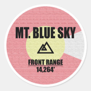 Mt. Blå himmel Colorado Runt Klistermärke