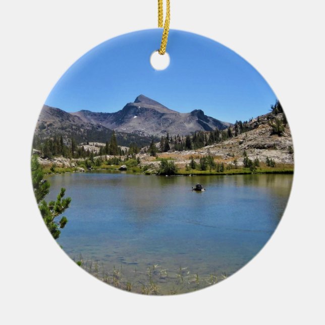 Mt. Dana från Snäcka Sjö, Tioga Pass, CA Julgransprydnad Keramik (Framsidan)